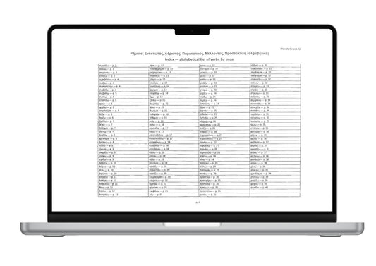 150 Greek Verbs A2 | 4 Tenses + Imperative | Greek-English Conjugation Tables | Printable PDF