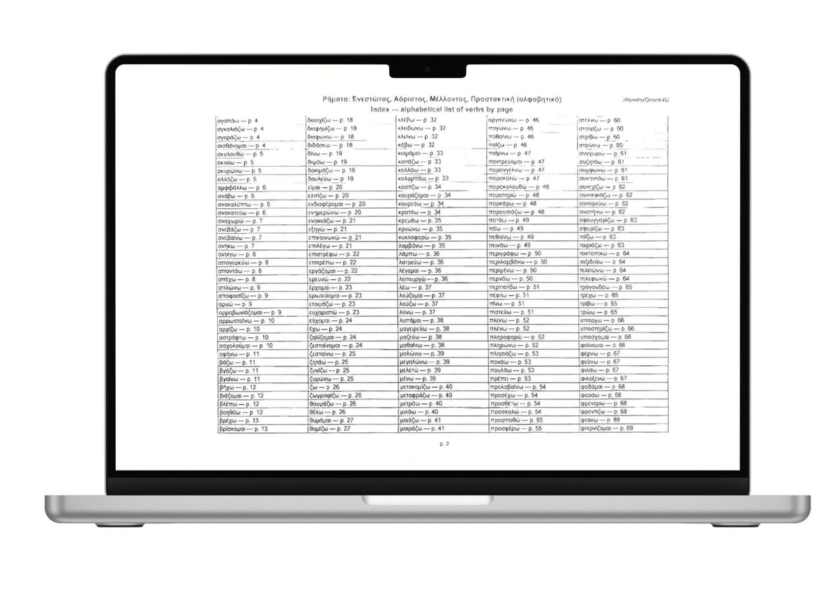 280 Greek Verbs | Present, Past & Future Tenses + Imperative | Printable PDF
