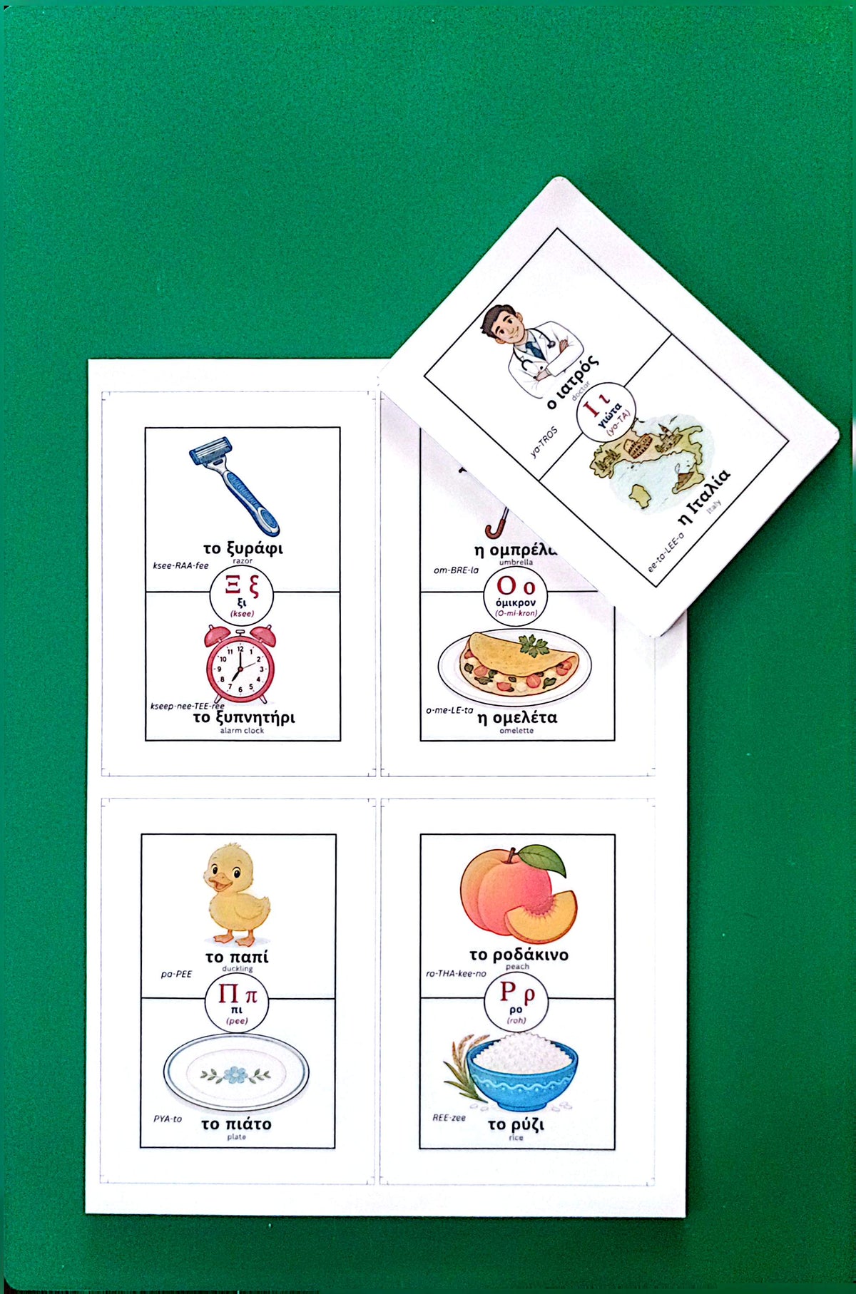 Greek Alphabet Flashcards – 24 Letters & Illustrated Vocabulary | Printable PDF